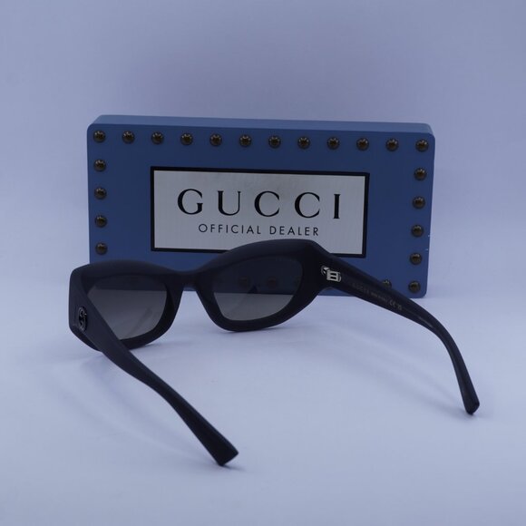 Gucci GG1784S 001 Cat Eye Sunglasses - Matte Dark Grey/Grey main image 5